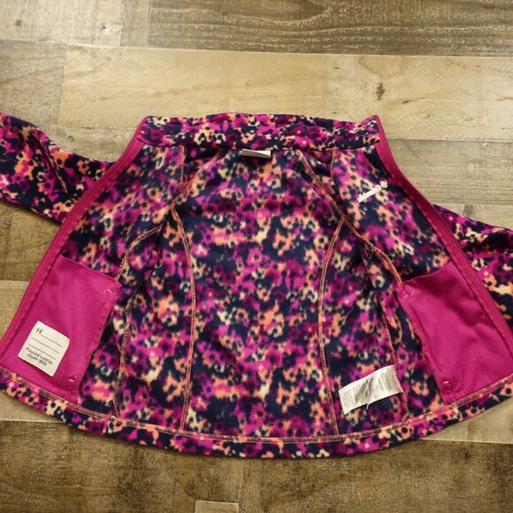 Columbia Benton Springs II Printed Fleece Jacket Girls’ XS Pink Multi Outdoor - Picture 8 of 11